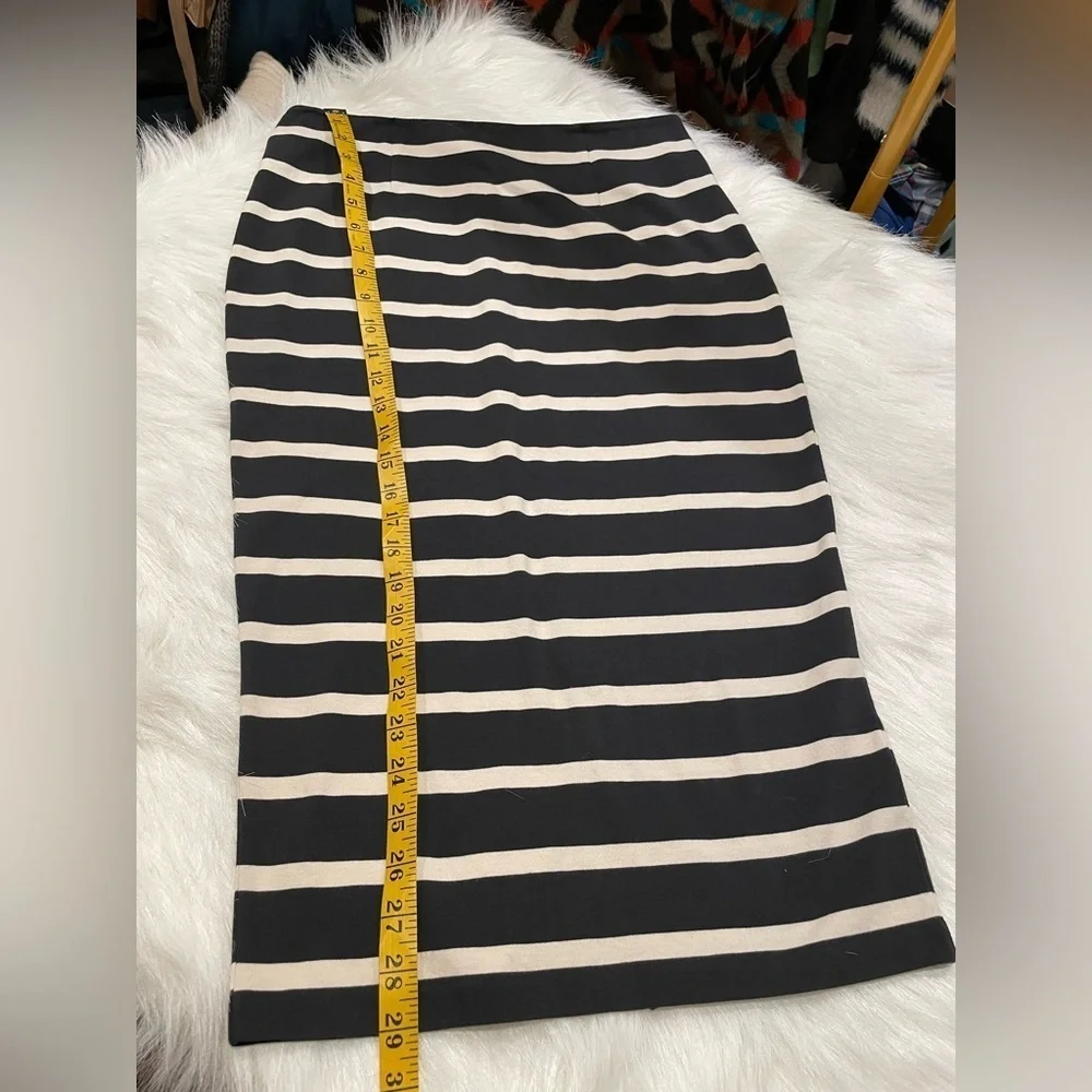 J Crew Cotton Striped Black and White Pencil Skirt